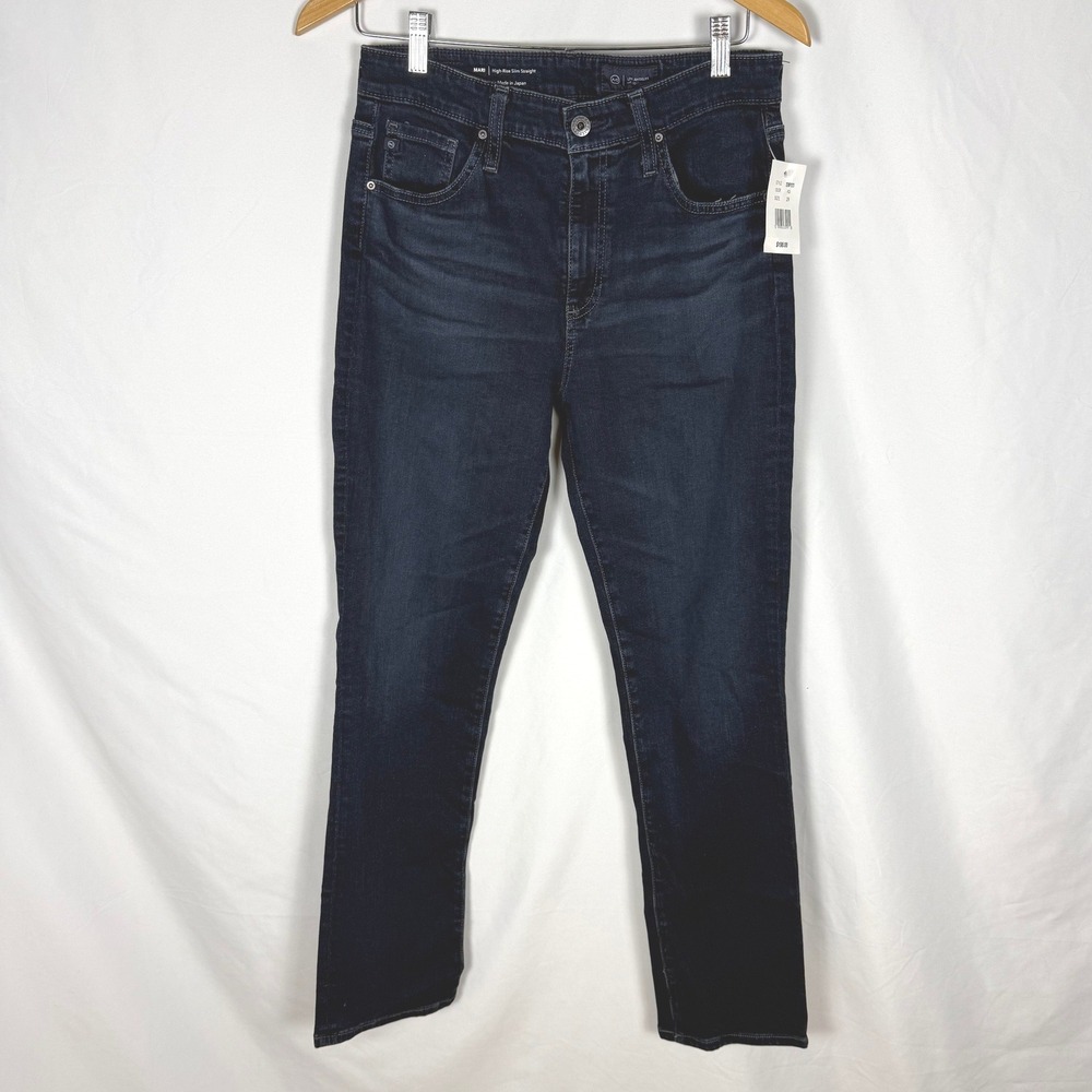 AG Adriano Goldschmied High Rise Slim Straight Jeans Size 29 NWT Dark Wash